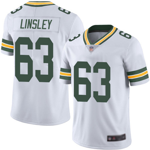 Green Bay Packers Limited White Men #63 Linsley Corey Road Jersey Nike NFL Vapor Untouchable
